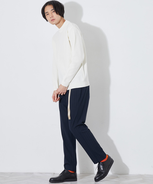 STUDIOUS（ステュディオス）の「【STUDIOUS】リンクスモックネックニットTシャツ（ニット/セーター・メンズ・ホワイト/ブラック/ベージュ・1/2/3）」の9枚目の写真