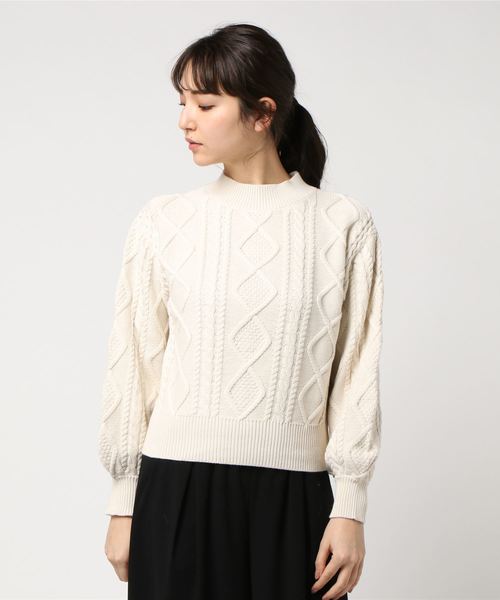 LOWRYS FARM（ローリーズファーム）の「５Ｇケーブルプルオーバー　784363 （ニット/セーター・レディース・ブラック/ブラウン/レッド/アイボリー・MEDIUM/LARGE）」の10枚目の写真