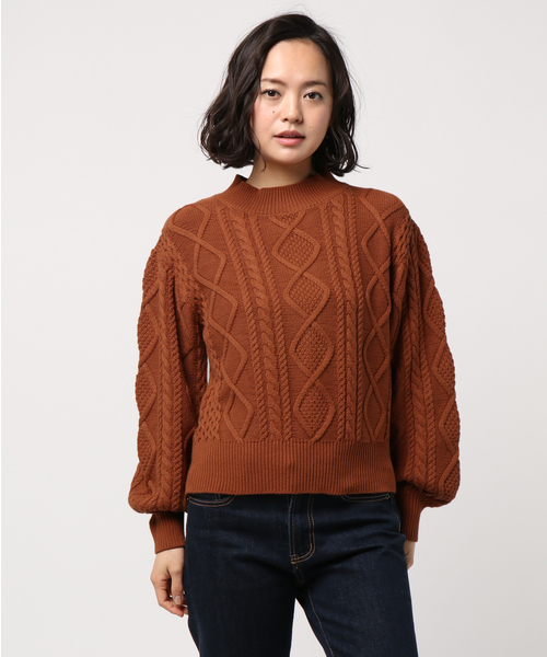 LOWRYS FARM（ローリーズファーム）の「５Ｇケーブルプルオーバー　784363 （ニット/セーター・レディース・ブラック/ブラウン/レッド/アイボリー・MEDIUM/LARGE）」の12枚目の写真