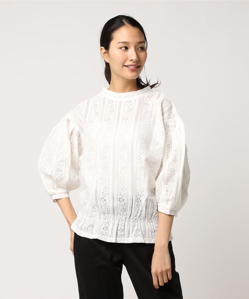 LOWRYS FARM（ローリーズファーム）の「レースソデボリューム／７Ｓ  784717（Tシャツ/カットソー・レディース・ブラック/グリーン/ホワイト・LARGE/MEDIUM）」の10枚目の写真