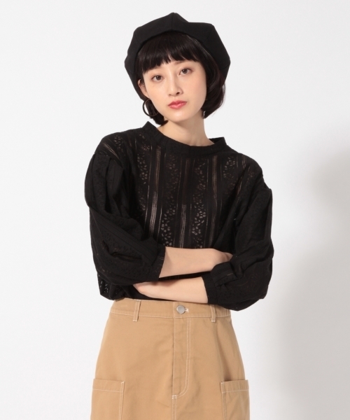 LOWRYS FARM（ローリーズファーム）の「レースソデボリューム／７Ｓ  784717（Tシャツ/カットソー・レディース・ブラック/グリーン/ホワイト・LARGE/MEDIUM）」の12枚目の写真