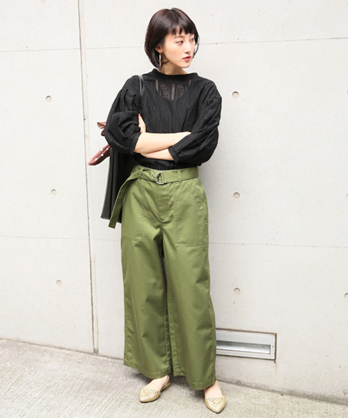 LOWRYS FARM（ローリーズファーム）の「レースソデボリューム／７Ｓ  784717（Tシャツ/カットソー・レディース・ブラック/グリーン/ホワイト・LARGE/MEDIUM）」の11枚目の写真