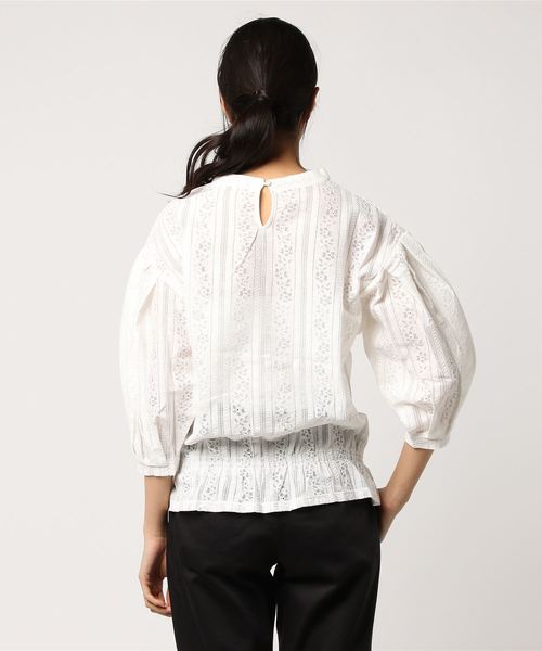 LOWRYS FARM（ローリーズファーム）の「レースソデボリューム／７Ｓ  784717（Tシャツ/カットソー・レディース・ブラック/グリーン/ホワイト・LARGE/MEDIUM）」の5枚目の写真