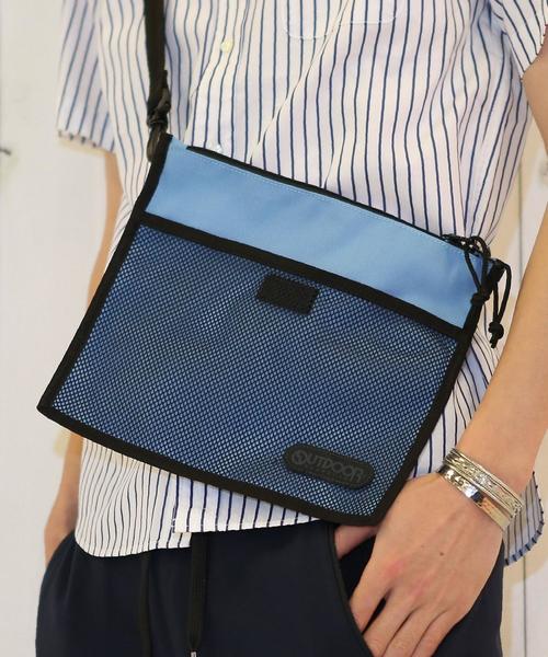 OUTDOOR PRODUCTS（アウトドアプロダクツ）の「OUTDOOR PRODUCTS(アウトドアプロダクツ)"BLACK"別注メッシュコンビサコッシュバッグ（ショルダーバッグ・メンズ・ブラック/ライトブルー・FREE）」の16枚目の写真