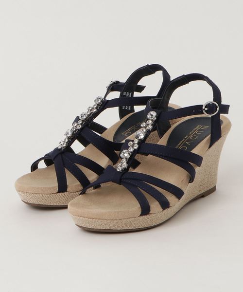 NUOVO(ヌオーヴォ)の「レディース サンダル NUOVO ヌオーヴォ FL BIJOU WG 7.5 NE60144 NAVY(サンダル・レディース・ブルー・LARGE/MEDIUM/SMALL/X-LARGE/XX-LARGE/X-SMALL)」の1枚目の写真