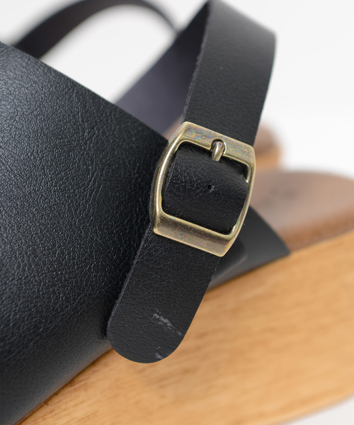 shopnikoniko(ショップニコニコ)の「日本製 厚底サンダル ウッドソール バックベルト 2way(サンダル・レディース・ホワイト/ブラック/ベージュ/ネイビー・LL/S/M/L)」の11枚目の写真