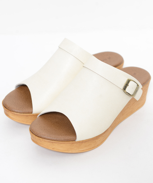 shopnikoniko(ショップニコニコ)の「日本製 厚底サンダル ウッドソール バックベルト 2way(サンダル・レディース・ホワイト/ブラック/ベージュ/ネイビー・LL/S/M/L)」の13枚目の写真