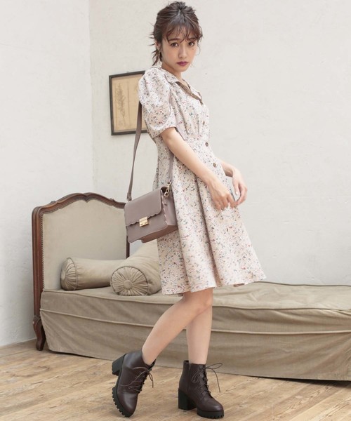 one after another NICE CLAUP（ワンアフターアナザーナイスクラップ）の「開襟ミニワンピース（ワンピース・レディース・ブラック/ブルー/ベージュ系その他/ピンク系その他・FREE）」の13枚目の写真