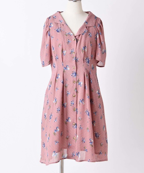 one after another NICE CLAUP（ワンアフターアナザーナイスクラップ）の「開襟ミニワンピース（ワンピース・レディース・ブラック/ブルー/ベージュ系その他/ピンク系その他・FREE）」の18枚目の写真