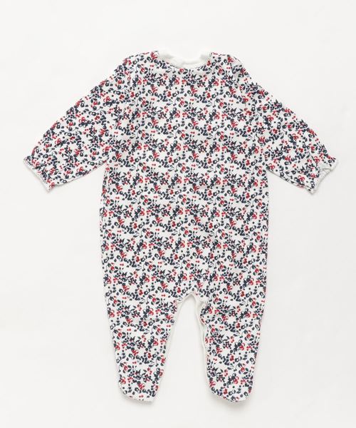 PETIT BATEAU（プチバトー）の「ベリープリント前開きロンパース（ロンパース・キッズ・ホワイト系その他・6MONTH/12MONTH）」の2枚目の写真