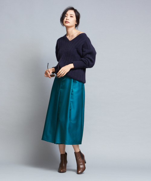 qualite（カリテ）の「ブライトウールボリュームパンツ（その他パンツ・レディース・ネイビー/グリーン・38/36/34）」の17枚目の写真