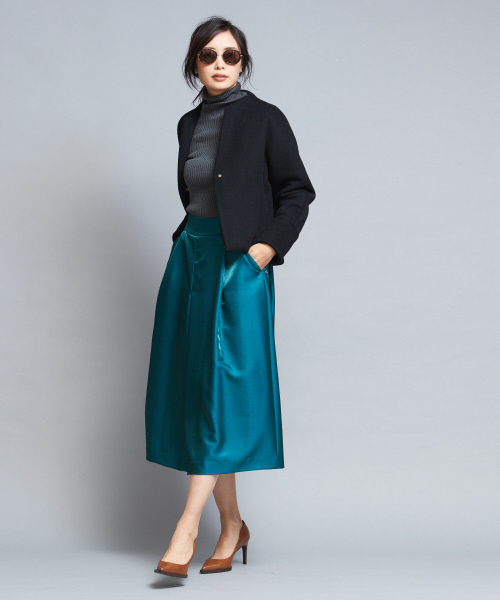 qualite（カリテ）の「ブライトウールボリュームパンツ（その他パンツ・レディース・ネイビー/グリーン・38/36/34）」の8枚目の写真