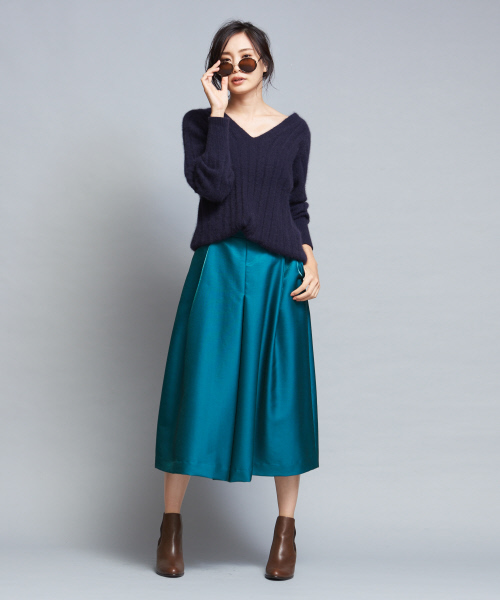 qualite（カリテ）の「ブライトウールボリュームパンツ（その他パンツ・レディース・ネイビー/グリーン・38/36/34）」の6枚目の写真