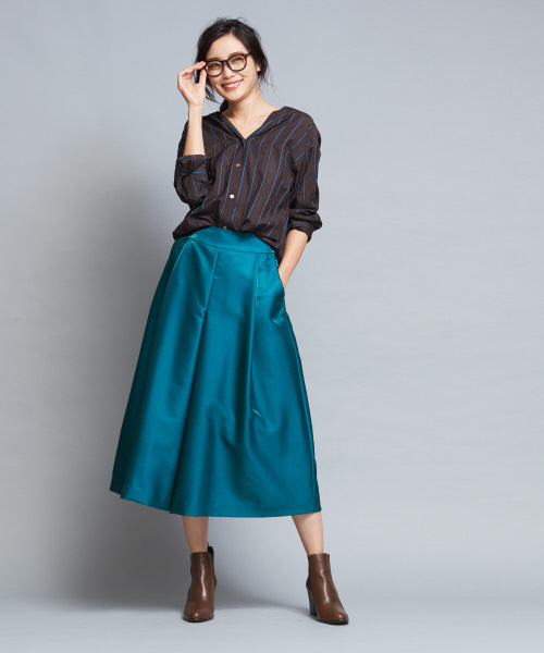 qualite（カリテ）の「ブライトウールボリュームパンツ（その他パンツ・レディース・ネイビー/グリーン・38/36/34）」の5枚目の写真