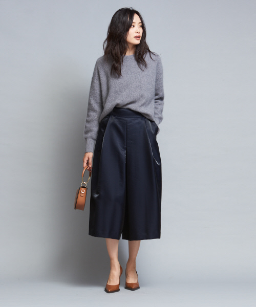 qualite（カリテ）の「ブライトウールボリュームパンツ（その他パンツ・レディース・ネイビー/グリーン・38/36/34）」の4枚目の写真