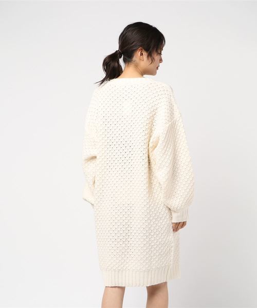 rps（アールピーエス）の「ラーベン編みニットワンピース（ワンピース・レディース・ブラック/ネイビー/オフホワイト/ボルドー/杢グレー・M）」の9枚目の写真