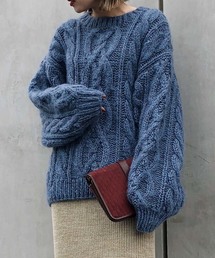MOHAIR BIG CABLE KNIT