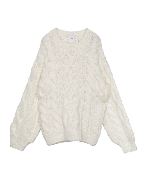 美品❇️試着のみ Ameriアメリヴィンテージ ケーブルモヘアウールニットセーター セール】MOHAIR BIG CABLE KNIT（ニット/セーター）｜Ameri（アメリ