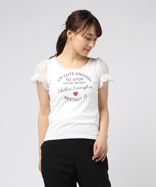MILK（ミルク）の「CUTE Tシャツ（Tシャツ/カットソー・レディース・ネイビー/オフホワイト/ホワイト×ピンク・FREE）」の5枚目の写真