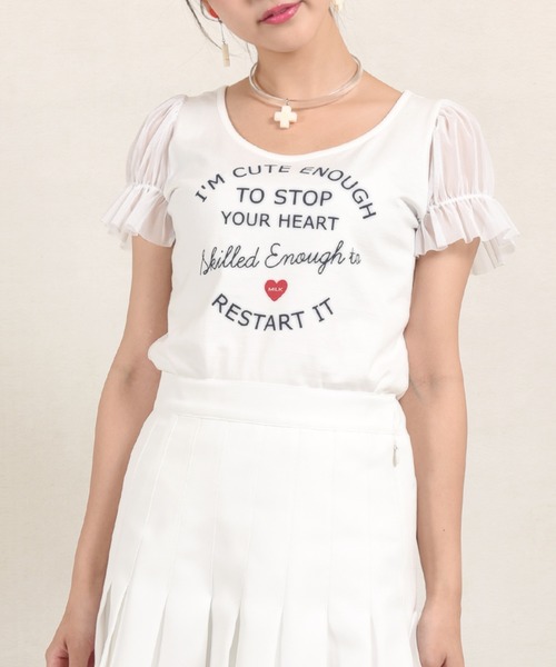 MILK（ミルク）の「CUTE Tシャツ（Tシャツ/カットソー・レディース・ネイビー/オフホワイト/ホワイト×ピンク・FREE）」の7枚目の写真