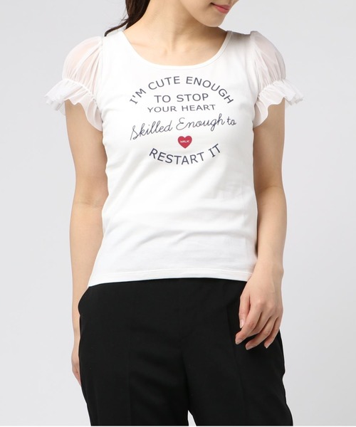 MILK（ミルク）の「CUTE Tシャツ（Tシャツ/カットソー・レディース・ネイビー/オフホワイト/ホワイト×ピンク・FREE）」の8枚目の写真