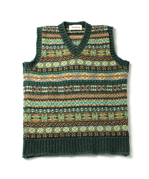 fennica(フェニカ)の「Jamieson's Knitwear×fennica / Vネックベスト 【Women's】(ベスト・レディース・グレー/グリーン/オレンジ系その他/その他1・SMALL/X-SMALL)」の2枚目の写真