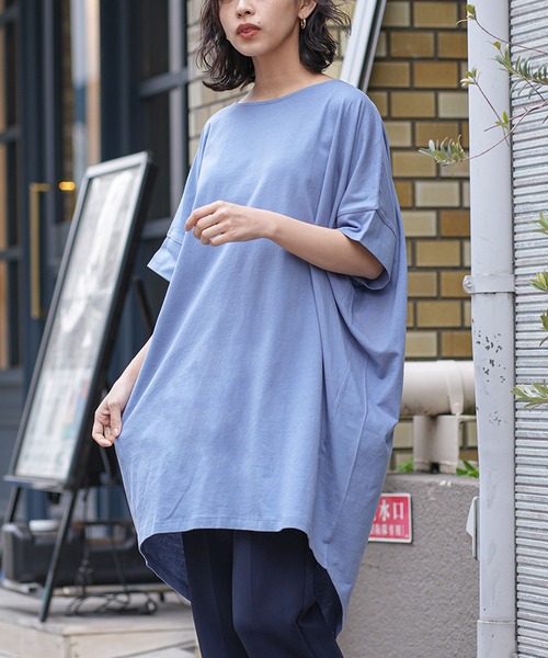 mili an deni(ミリアンデニ)の「綿100%モモンガBIGワンピース(ワンピース・レディース・チャコールグレー/ベージュ/ネイビー/グレー/キャメル/オフホワイト/ブラック/ラベンダー/サーモンピンク/オリーブ/アッシュグレー/サックスブルー/カーキ/ダークブルー・M/L)」の11枚目の写真