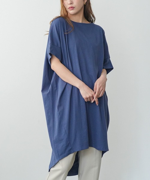 mili an deni(ミリアンデニ)の「綿100%モモンガBIGワンピース(ワンピース・レディース・チャコールグレー/ベージュ/ネイビー/グレー/キャメル/オフホワイト/ブラック/ラベンダー/サーモンピンク/オリーブ/アッシュグレー/サックスブルー/カーキ/ダークブルー・M/L)」の9枚目の写真