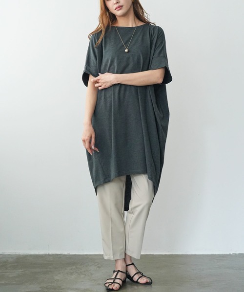 mili an deni(ミリアンデニ)の「綿100%モモンガBIGワンピース(ワンピース・レディース・チャコールグレー/ベージュ/ネイビー/グレー/キャメル/オフホワイト/ブラック/ラベンダー/サーモンピンク/オリーブ/アッシュグレー/サックスブルー/カーキ/ダークブルー・M/L)」の20枚目の写真