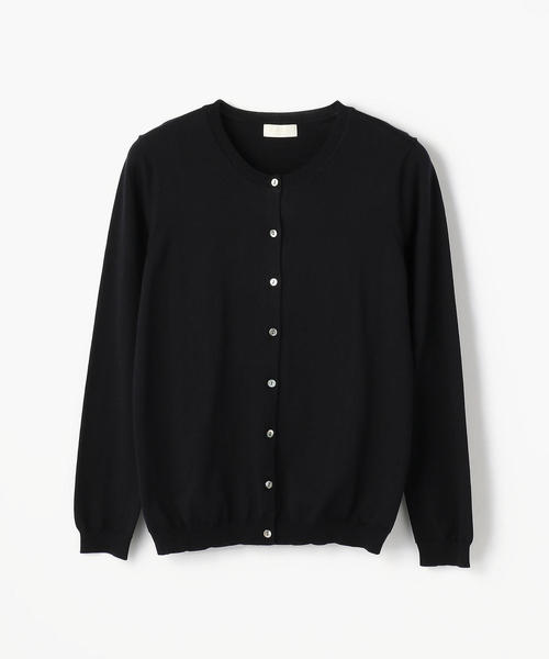 BALLSEY（ボールジィ）の「ハイツイストコットン クルーネックカーディガン（ニット/セーター・レディース・ブルー/ネイビー/ライトグリーン/ホワイト/ピンク/ライトグレー/ライトイエロー/ダークブラウン/レッド・L/S/M）」の5枚目の写真