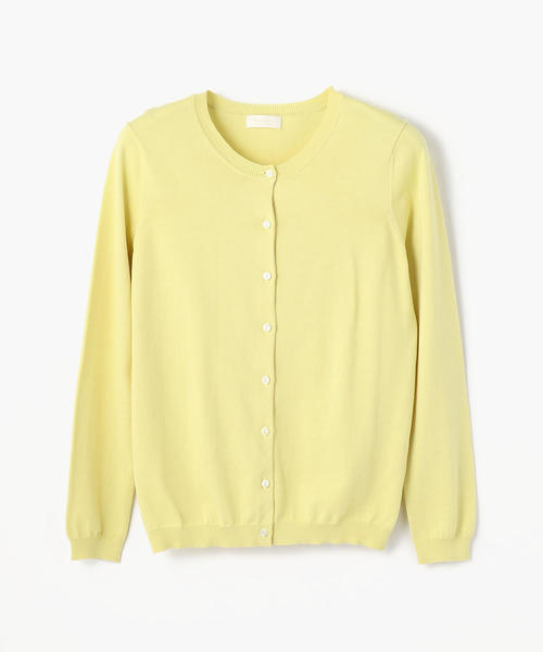 BALLSEY（ボールジィ）の「ハイツイストコットン クルーネックカーディガン（ニット/セーター・レディース・ブルー/ネイビー/ライトグリーン/ホワイト/ピンク/ライトグレー/ライトイエロー/ダークブラウン/レッド・L/S/M）」の7枚目の写真