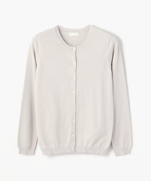 BALLSEY（ボールジィ）の「ハイツイストコットン クルーネックカーディガン（ニット/セーター・レディース・ブルー/ネイビー/ライトグリーン/ホワイト/ピンク/ライトグレー/ライトイエロー/ダークブラウン/レッド・L/S/M）」の3枚目の写真