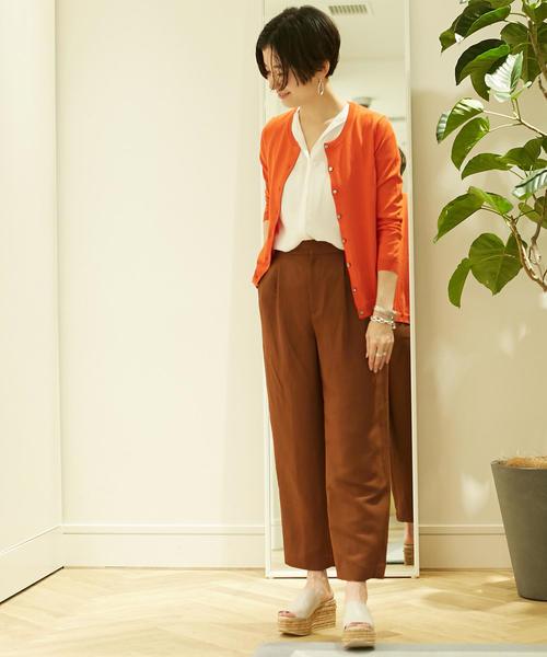 BALLSEY（ボールジィ）の「ハイツイストコットン クルーネックカーディガン（ニット/セーター・レディース・ブルー/ネイビー/ライトグリーン/ホワイト/ピンク/ライトグレー/ライトイエロー/ダークブラウン/レッド・L/S/M）」の12枚目の写真