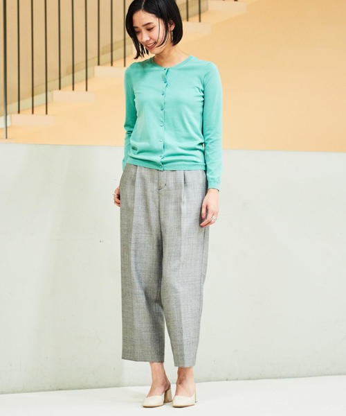 BALLSEY（ボールジィ）の「ハイツイストコットン クルーネックカーディガン（ニット/セーター・レディース・ブルー/ネイビー/ライトグリーン/ホワイト/ピンク/ライトグレー/ライトイエロー/ダークブラウン/レッド・L/S/M）」の13枚目の写真