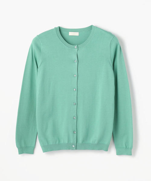 BALLSEY（ボールジィ）の「ハイツイストコットン クルーネックカーディガン（ニット/セーター・レディース・ブルー/ネイビー/ライトグリーン/ホワイト/ピンク/ライトグレー/ライトイエロー/ダークブラウン/レッド・L/S/M）」の15枚目の写真