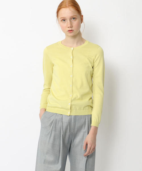 BALLSEY（ボールジィ）の「ハイツイストコットン クルーネックカーディガン（ニット/セーター・レディース・ブルー/ネイビー/ライトグリーン/ホワイト/ピンク/ライトグレー/ライトイエロー/ダークブラウン/レッド・L/S/M）」の17枚目の写真