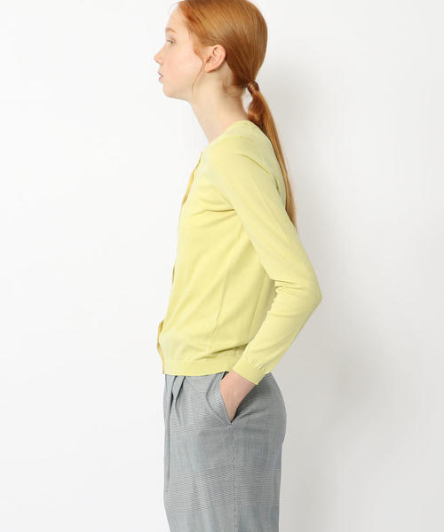 BALLSEY（ボールジィ）の「ハイツイストコットン クルーネックカーディガン（ニット/セーター・レディース・ブルー/ネイビー/ライトグリーン/ホワイト/ピンク/ライトグレー/ライトイエロー/ダークブラウン/レッド・L/S/M）」の18枚目の写真