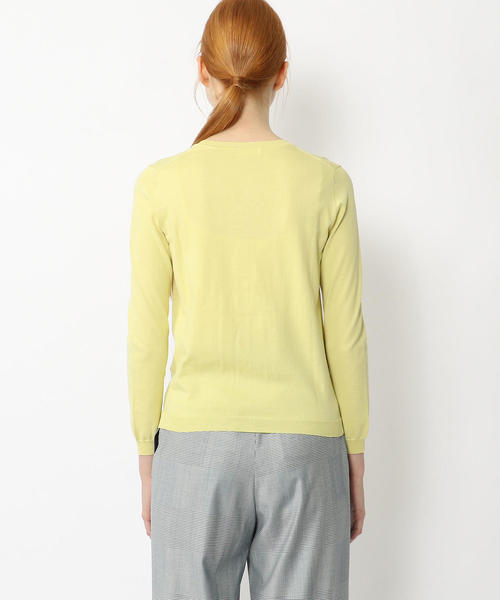 BALLSEY（ボールジィ）の「ハイツイストコットン クルーネックカーディガン（ニット/セーター・レディース・ブルー/ネイビー/ライトグリーン/ホワイト/ピンク/ライトグレー/ライトイエロー/ダークブラウン/レッド・L/S/M）」の19枚目の写真