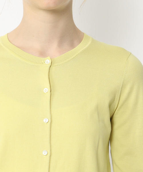 BALLSEY（ボールジィ）の「ハイツイストコットン クルーネックカーディガン（ニット/セーター・レディース・ブルー/ネイビー/ライトグリーン/ホワイト/ピンク/ライトグレー/ライトイエロー/ダークブラウン/レッド・L/S/M）」の21枚目の写真