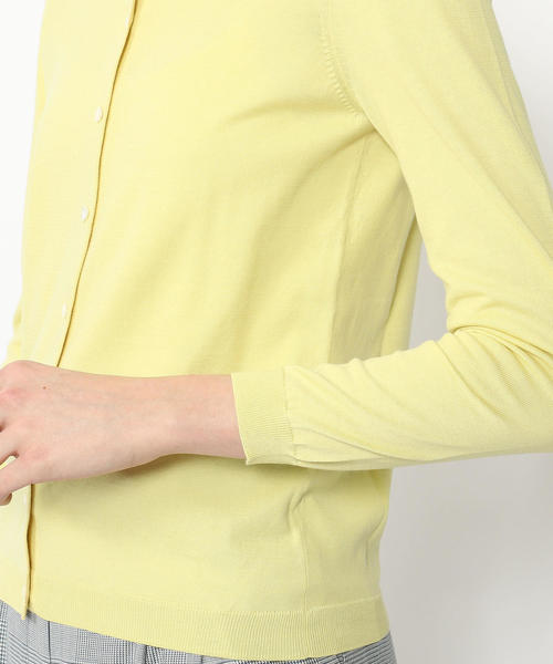 BALLSEY（ボールジィ）の「ハイツイストコットン クルーネックカーディガン（ニット/セーター・レディース・ブルー/ネイビー/ライトグリーン/ホワイト/ピンク/ライトグレー/ライトイエロー/ダークブラウン/レッド・L/S/M）」の10枚目の写真