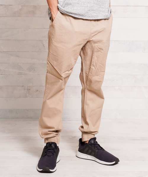 Bling Leads（ブリングリーズ）の「【Bl】サルエルジョガーパンツ（チノパンツ・メンズ・ブラック/ベージュ/ネイビー/カーキ/マルチ/ワンウォッシュ/ストライプ・MEDIUM/LARGE/X-LARGE）」の3枚目の写真
