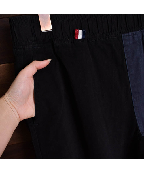 Bling Leads（ブリングリーズ）の「【Bl】サルエルジョガーパンツ（チノパンツ・メンズ・ブラック/ベージュ/ネイビー/カーキ/マルチ/ワンウォッシュ/ストライプ・MEDIUM/LARGE/X-LARGE）」の16枚目の写真