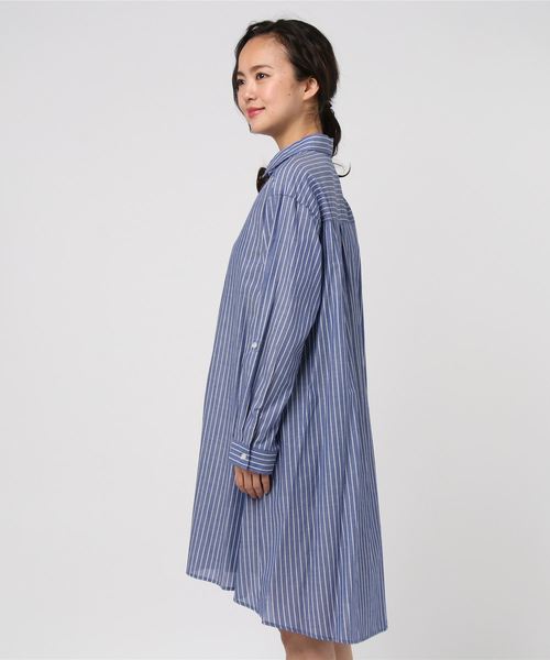 Petit Honfleur（プチオンフルール）の「◇カタログ掲載◇ストライプシャツワンピース（シャツワンピース・レディース・ネイビー/ブルー・11号/9号/13号）」の3枚目の写真