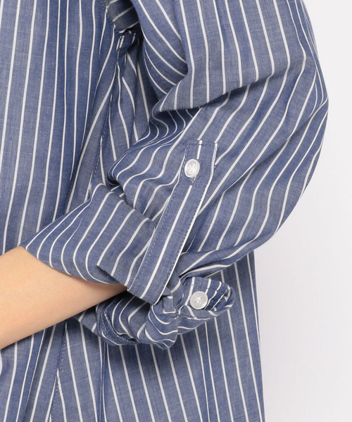 Petit Honfleur（プチオンフルール）の「◇カタログ掲載◇ストライプシャツワンピース（シャツワンピース・レディース・ネイビー/ブルー・11号/9号/13号）」の15枚目の写真