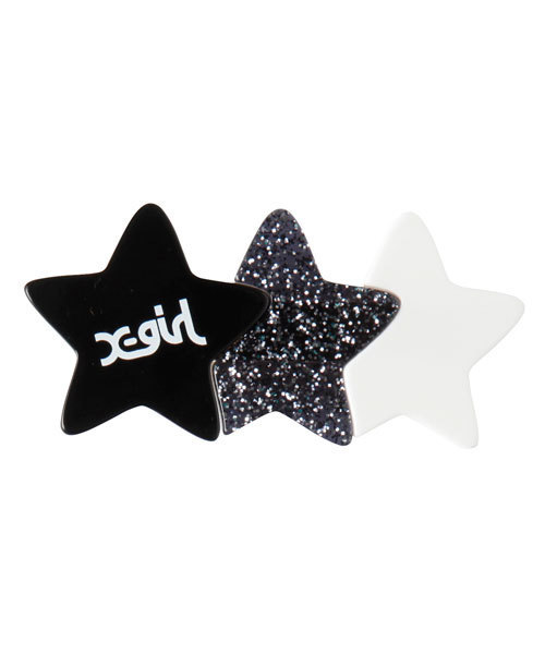 X-girl（エックスガール）の「STARS HAIR CLIP（バレッタ/ヘアクリップ・レディース・マルチ/ブラック/ブルー・ONE SIZE）」の2枚目の写真