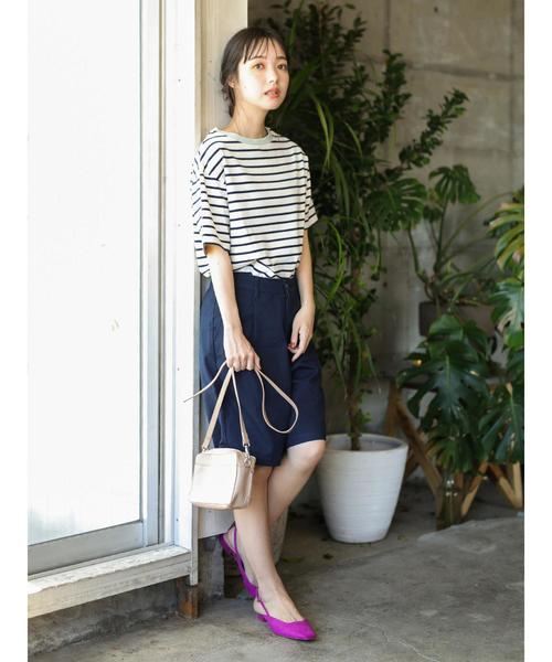 CRAFT STANDARD BOUTIQUE（クラフトスタンダードブティック）の「衿配色ボーダーカットBIGプルオーバー●（Tシャツ/カットソー・レディース・ネイビー/アイボリー・L/M）」の10枚目の写真