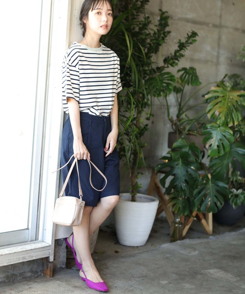 CRAFT STANDARD BOUTIQUE（クラフトスタンダードブティック）の「衿配色ボーダーカットBIGプルオーバー●（Tシャツ/カットソー・レディース・ネイビー/アイボリー・L/M）」の3枚目の写真