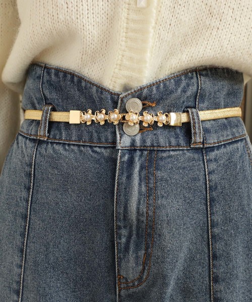 one after another NICE CLAUP(ワンアフターアナザーナイスクラップ)の「ゴムベルト(ベルト・レディース・オフホワイト/その他11・FREE)」の2枚目の写真