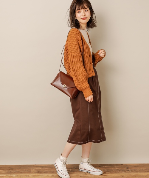 natural couture（ナチュラルクチュール）の「畦編みざっくりカーディガン（カーディガン/ボレロ・レディース・ベージュ/ブラウン/アイボリー/ボルドー/マスタード/ラベンダー・FREE）」の12枚目の写真