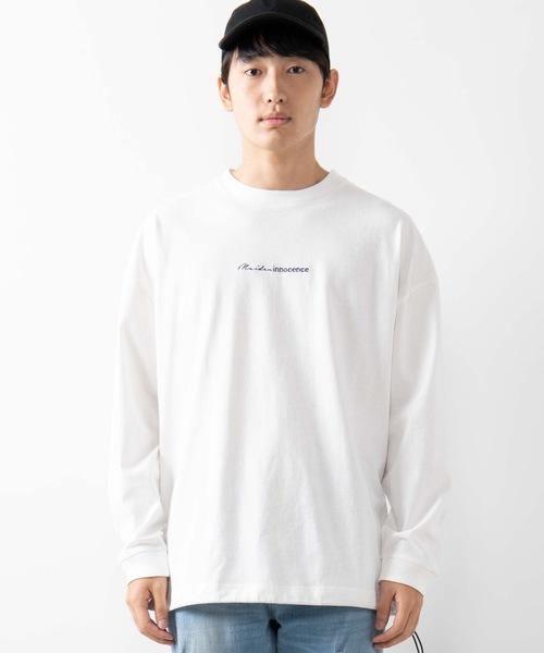 WEGO（ウィゴー）の「WEGO/カラーロゴ刺繍ロンＴ（Tシャツ/カットソー・メンズ・ホワイト/ブラック/パープル・MEDIUM/LARGE）」の10枚目の写真